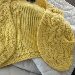 bebe Lemon Yellow Cable Knit Sweater